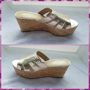 Nine west cork platform leather upper sandal